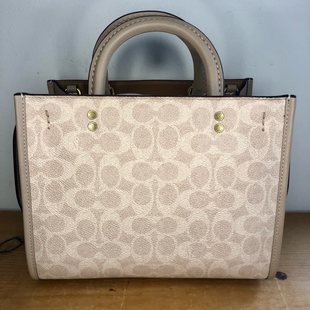 Disney X Coach Rogue 25 In Signature Canvas With Patches Sand Taupe - Picture 4 of 12